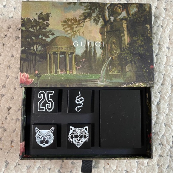GUCCI Tiger Cat Ink Stamps Collection RARE! NEW Gift Drawer Box Anger Forest - Picture 2 of 7